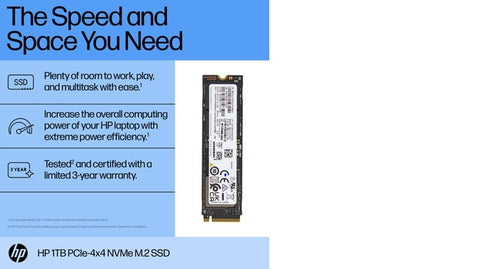 HP 1TB PCIe-4x4 NVMe Solid State Drive M.2 PCI Express 4.0 HP 1TB PCIe-4x4 NVMe Solid State Drive M.2 PCI Express 4.0